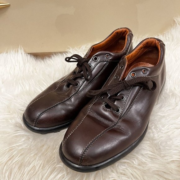 Tod\'s Leather Oxford Driving Walking Golf Shoes Dark Brown Men\'s Size 6.5